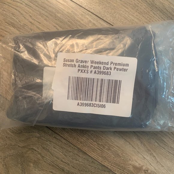 NWT SUSAN GRAVER WEEKEND PREMIUM STRETCH ANKLE PANTS DARK PEWTER PXXS - Picture 12 of 12